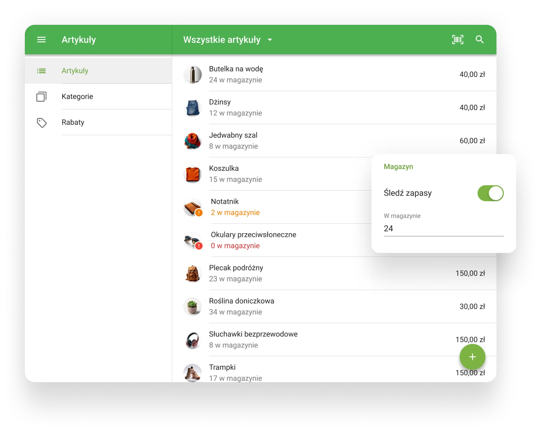Zarządzanie zapasami Loyverse POS app