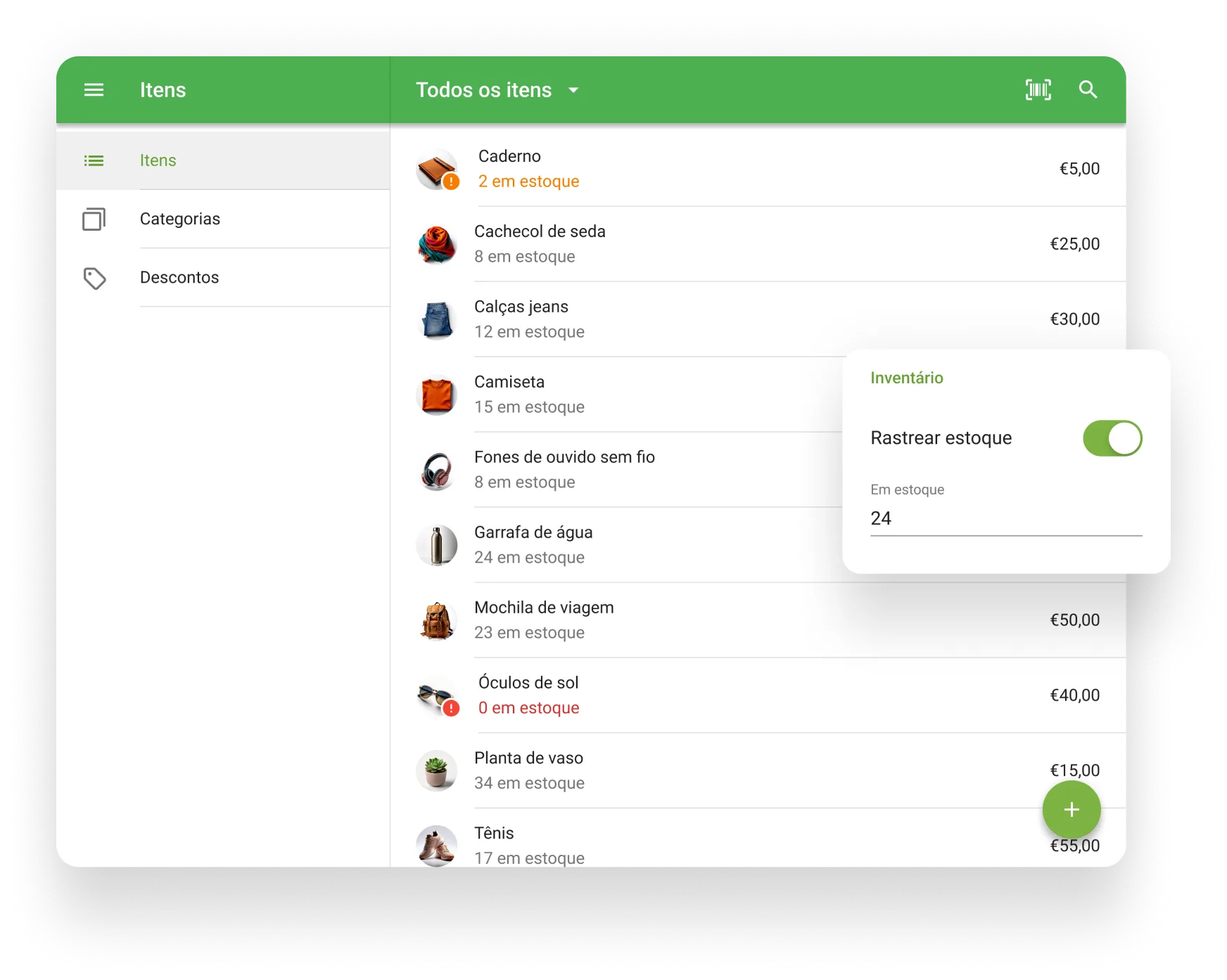 Gerenciamento de estoque with Loyverse POS app