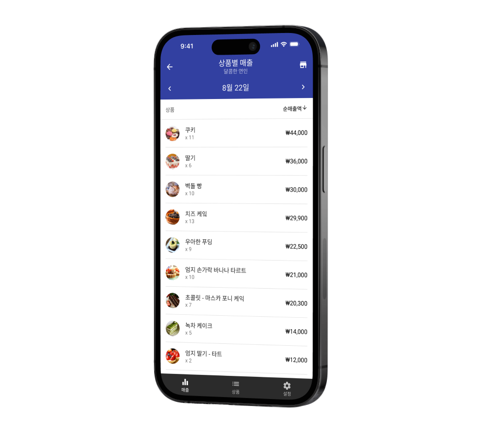 Dashboard 상품별 매출